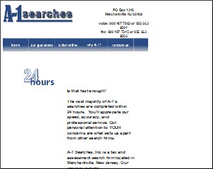 Web site www.a1searches.com, A-1 Searches