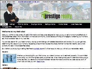 Web site www.prestigerealtyhomes.com, Keller Williams Realty